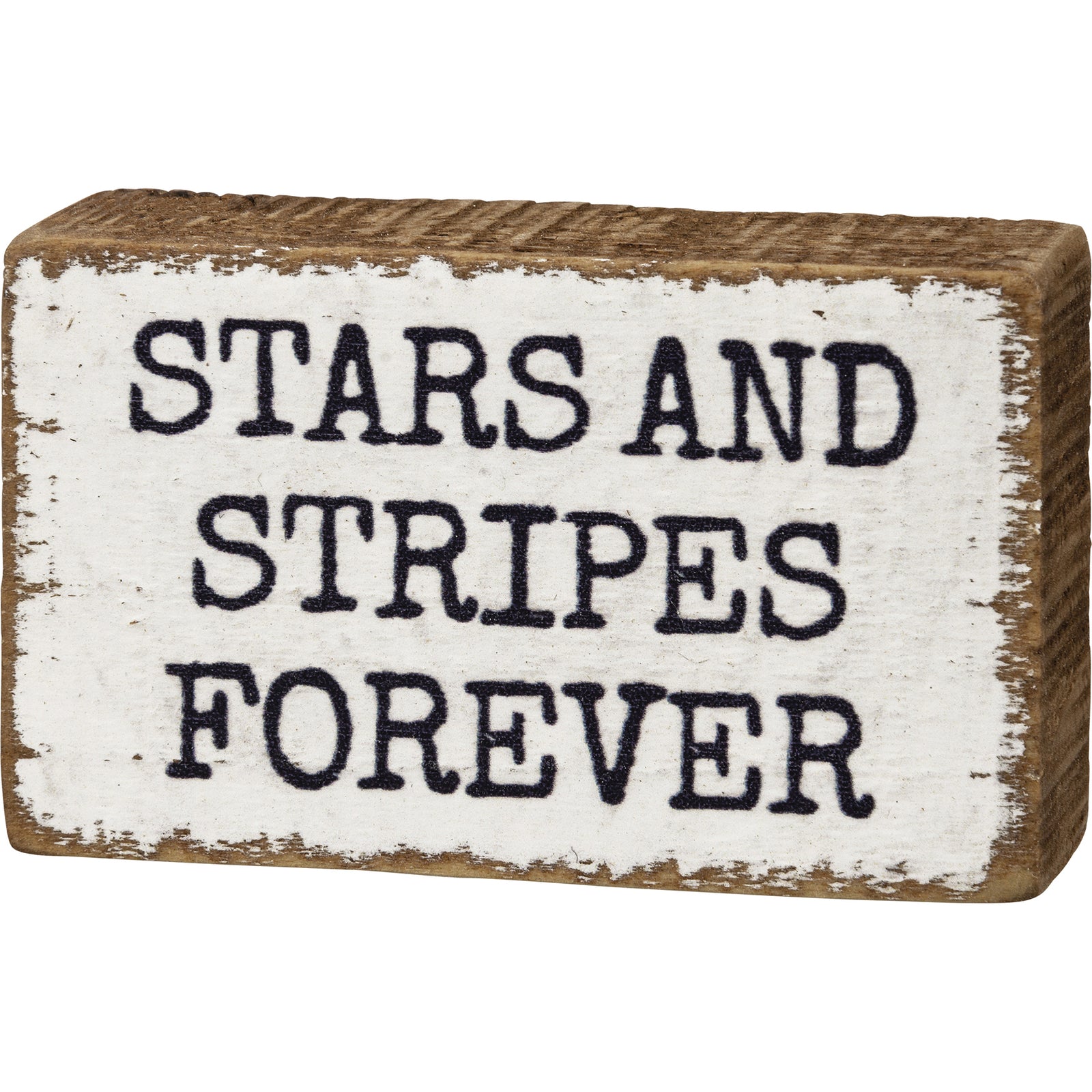 PBK Patriotic Decor - Stars Stripes Forever Prim Mini Tier Tray Block Sign