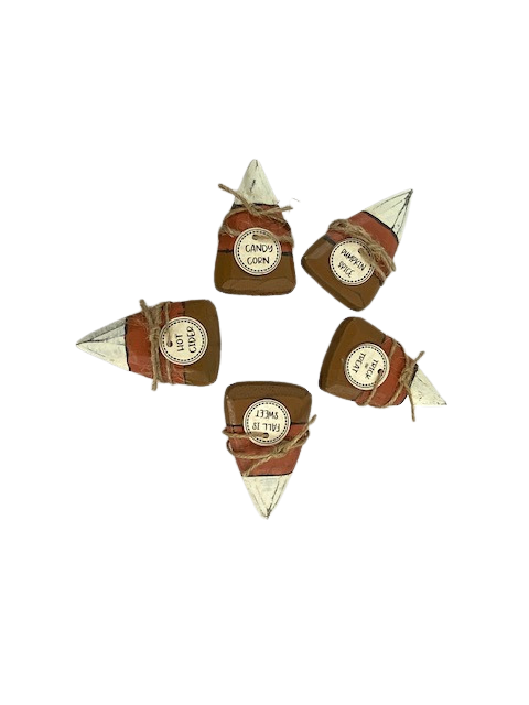 AGD Halloween Decor - Prim Chunky Wood Candy Corn 5pc Set