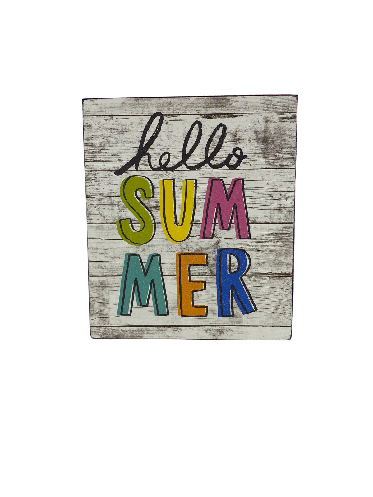 AGD Summer Decor - Happy Day Hello Summer Reversible Block Sign