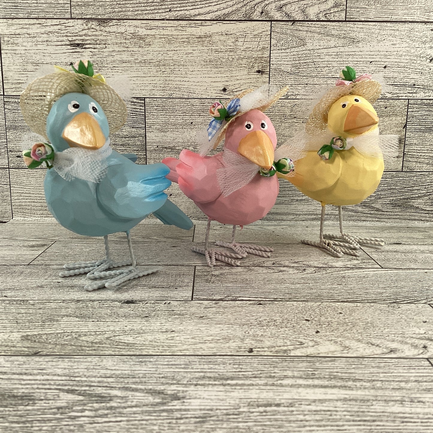 AGD Easter Decor - Spring Pastel Judgemental Crows with Hats 3pc