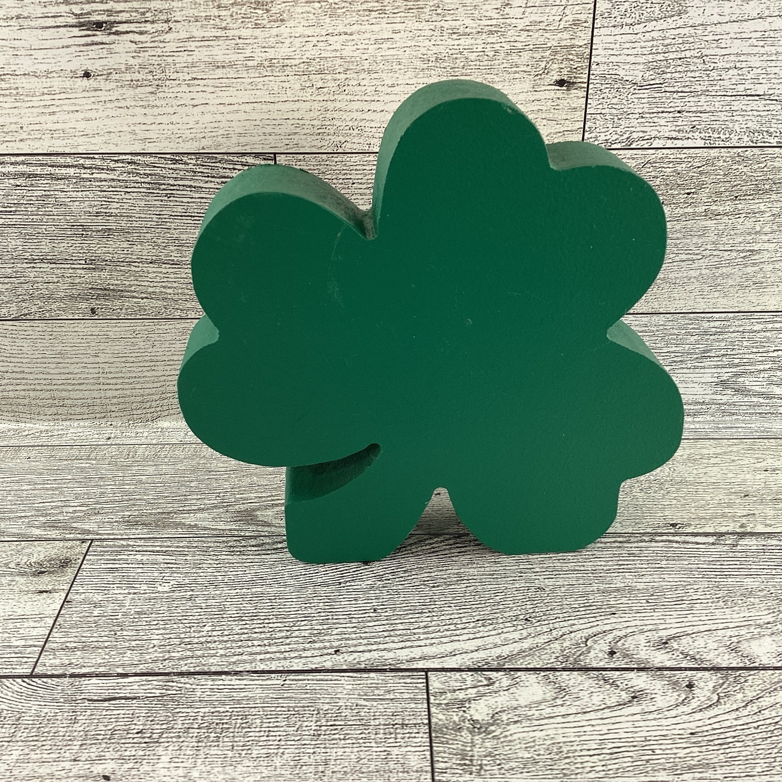 AGD Saint Patrick Decor - March 17th Chunky Wood Shamrock Sitter