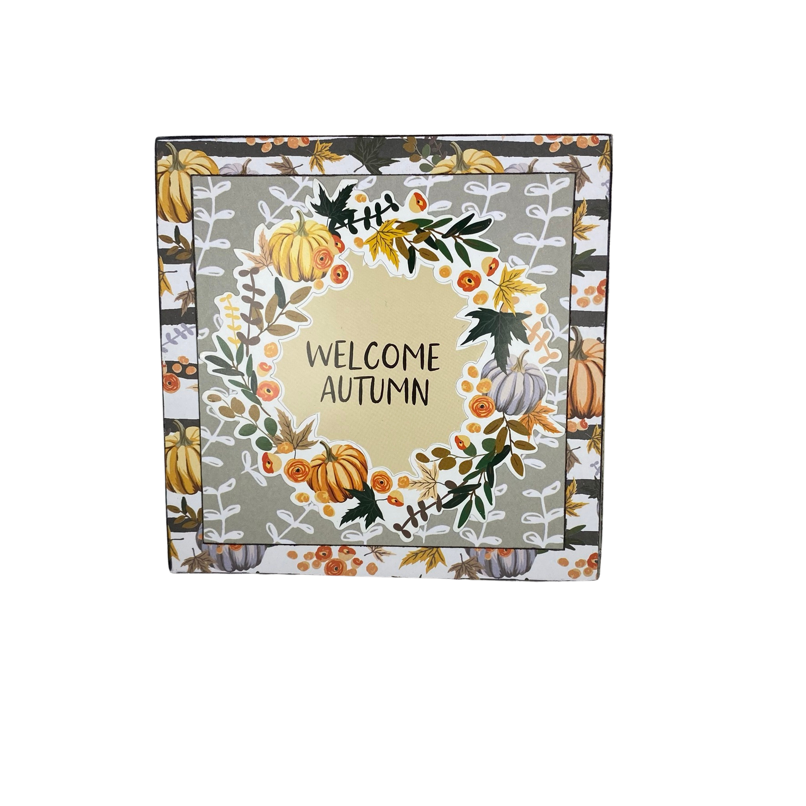 AGD Fall Decor - Welcome Autumn Thankful Season 3-D Reversible Wood Box Sign