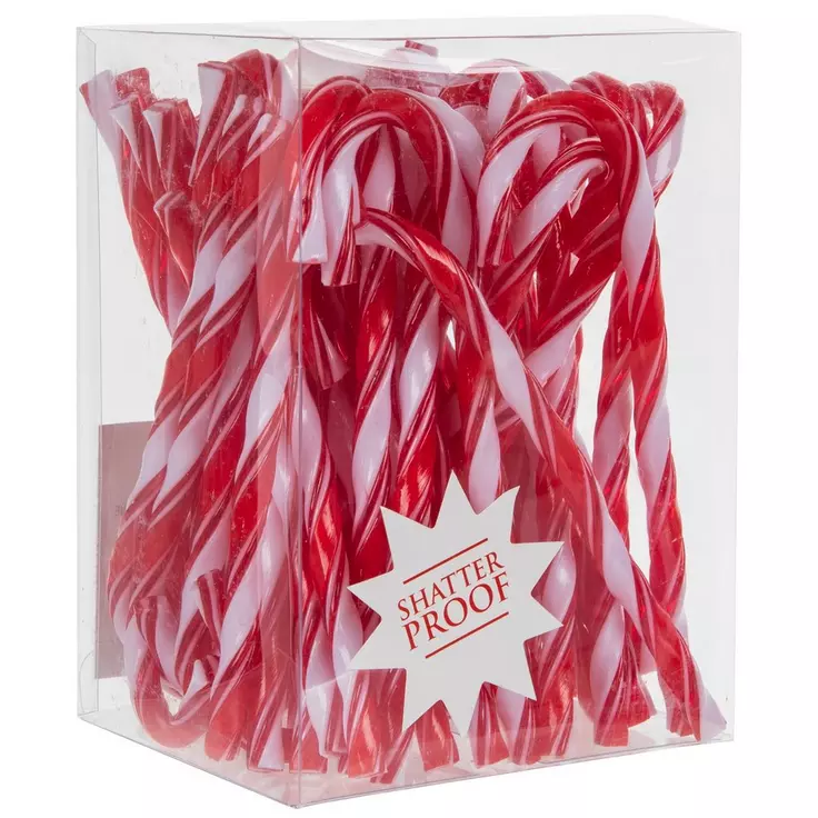 HL Christmas Supply - Red White Plastic 5-inch Candy Cane 48pc Set