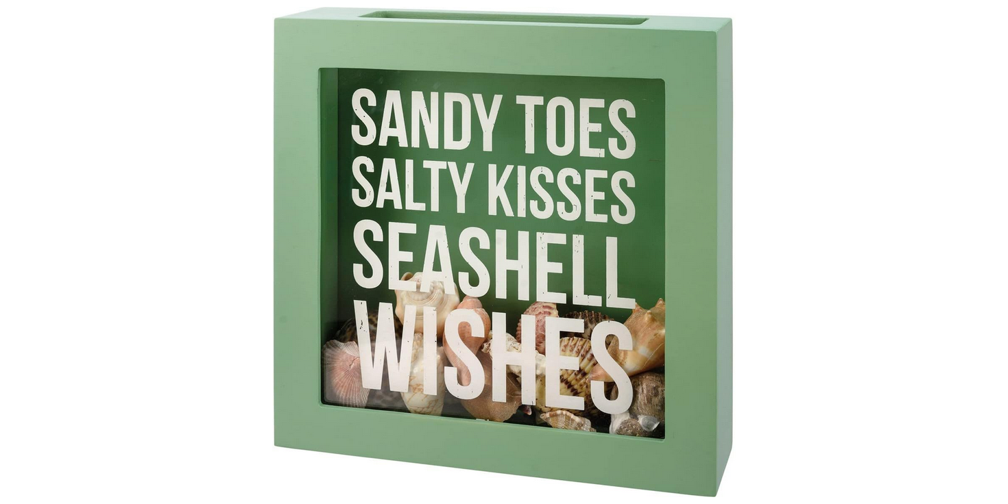 PBK Summer Decor - Salty Kisses Seashell Wishes Shell Holder Box