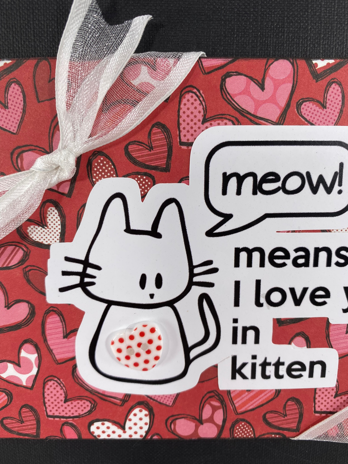 AGD Valentines Decor - Meow Means I Love You in Kitten Sign