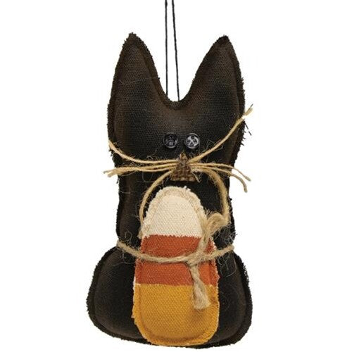 CWI Home Decor - Prim Black Fabric Barn Cat Candy Corn Doll
