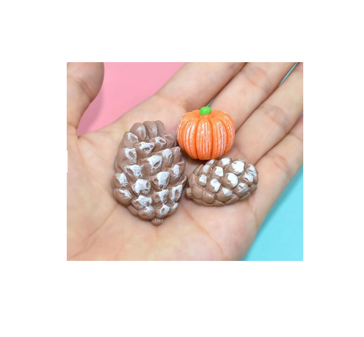 AGD Fall Supply - Resin Flatback Pine-cones Cabochon Lg Sm 20pc