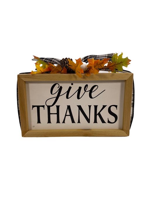AGD Fall Decor - Fall Sweet Fall Give Thanks Reversible Inset Box Sign