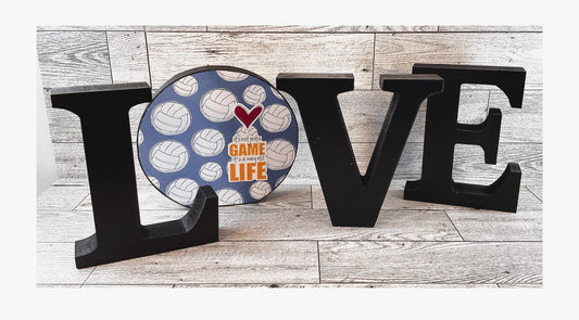 AGD Sports Gift Decor -  Wood  Love L Volleyball L O V E Word Tabletop Display