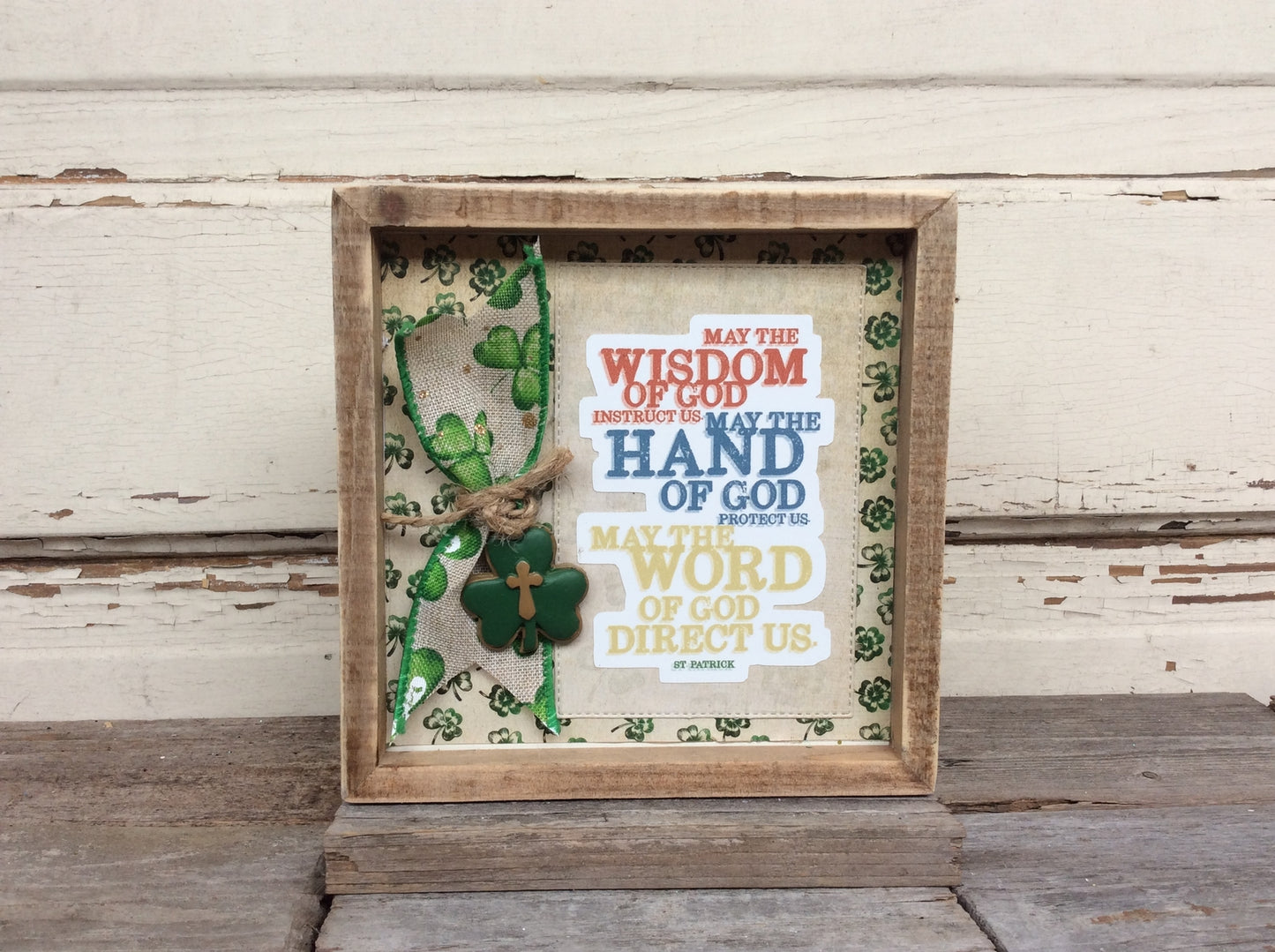 AGD St Patrick's Decor - Religious Irish Proverb Inset Box Sign