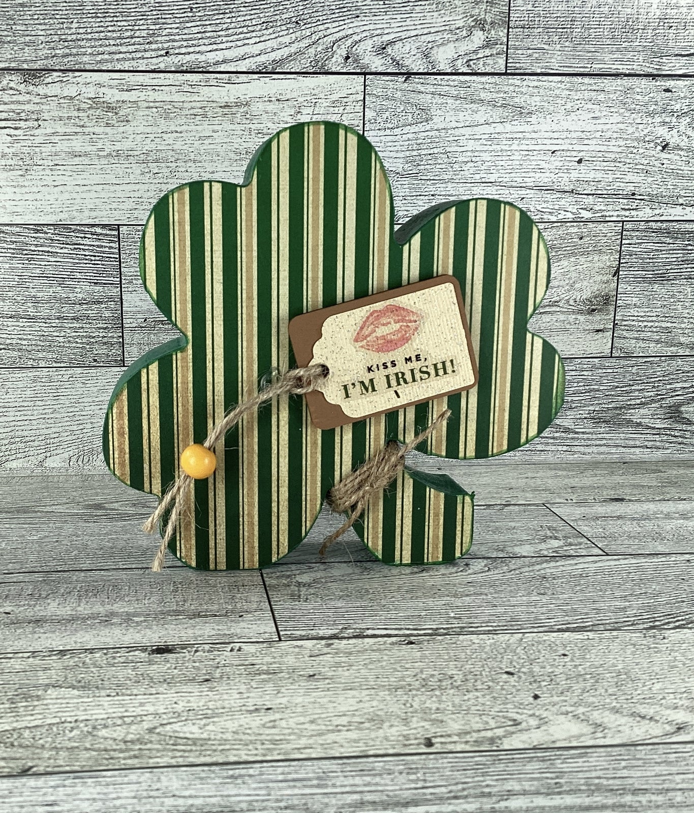 AGD Saint Patrick Decor - Chunky Wood Shamrock Sitter 3pc Set