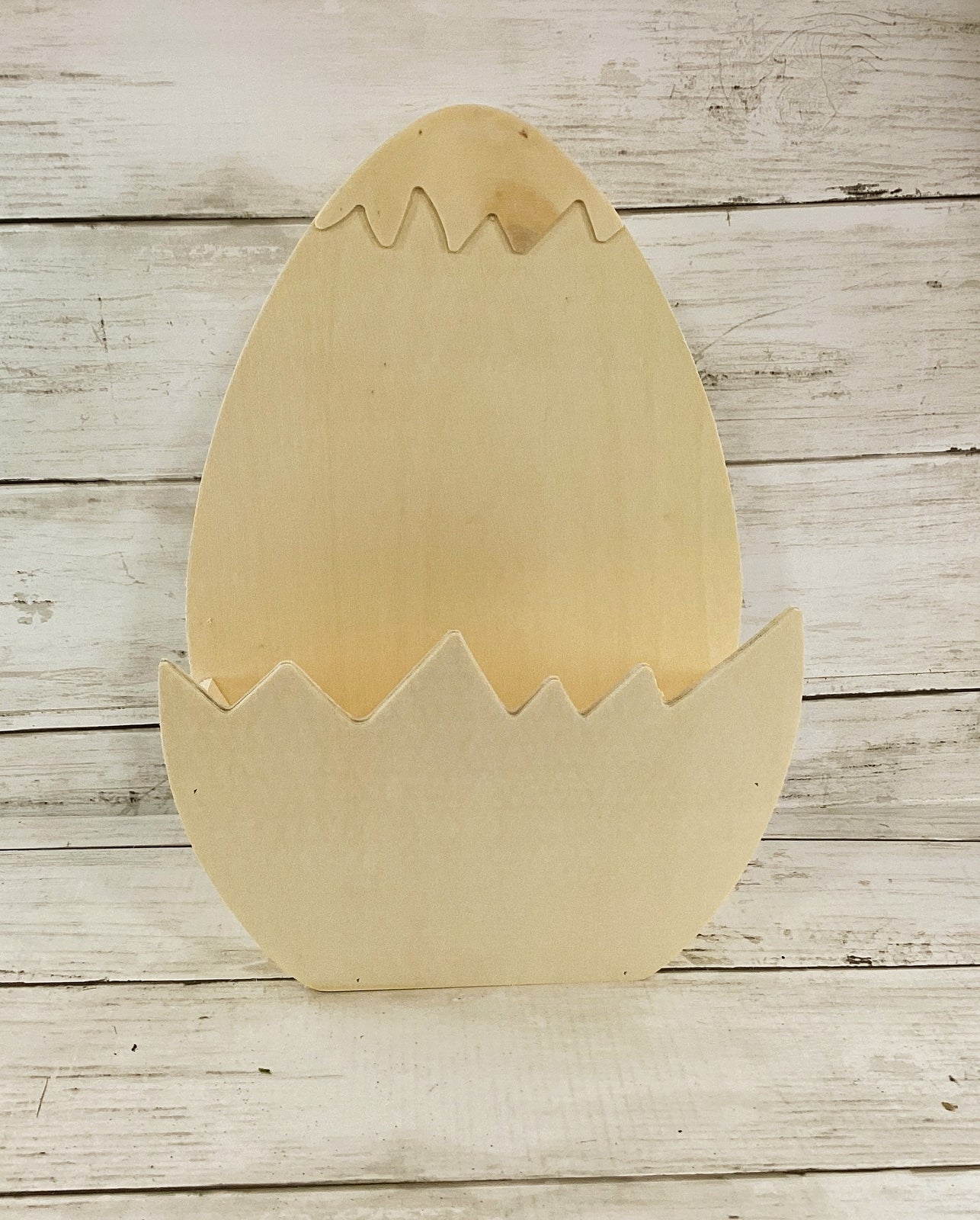 Spring Craft Decor - Unfinished 3-D Wood Egg Shape Container