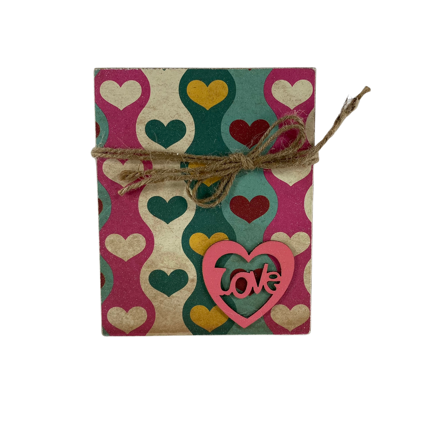 AGD Valentines Decor - Love & Hearts Reversible Block Sign