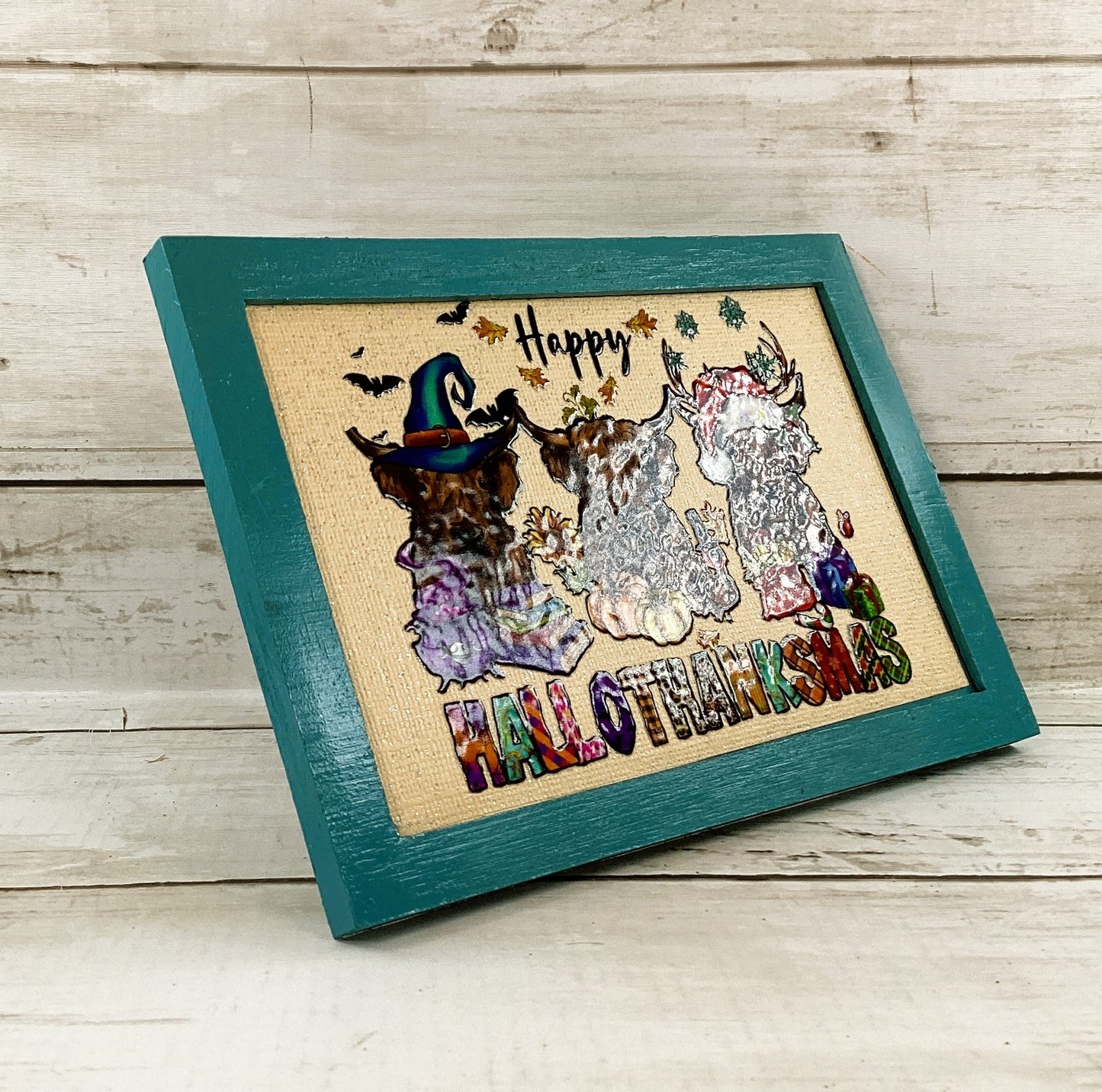 AGD Fall Decor - Highland Scottish Cow Hallothankmas Seasonal Sign