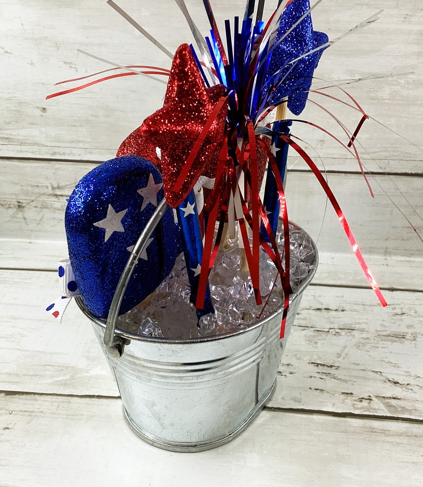 AGD Patriotic Decor - Gumball Machine Faux Ice Cream Tier Tray Display 2pc