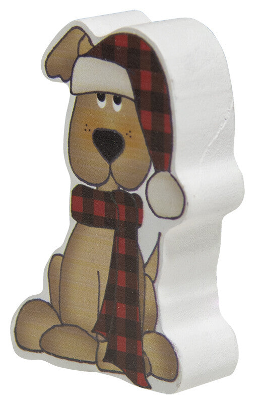CWI Christmas Decor - Cute Chunky Wood Puppy Dogs 3pc Set