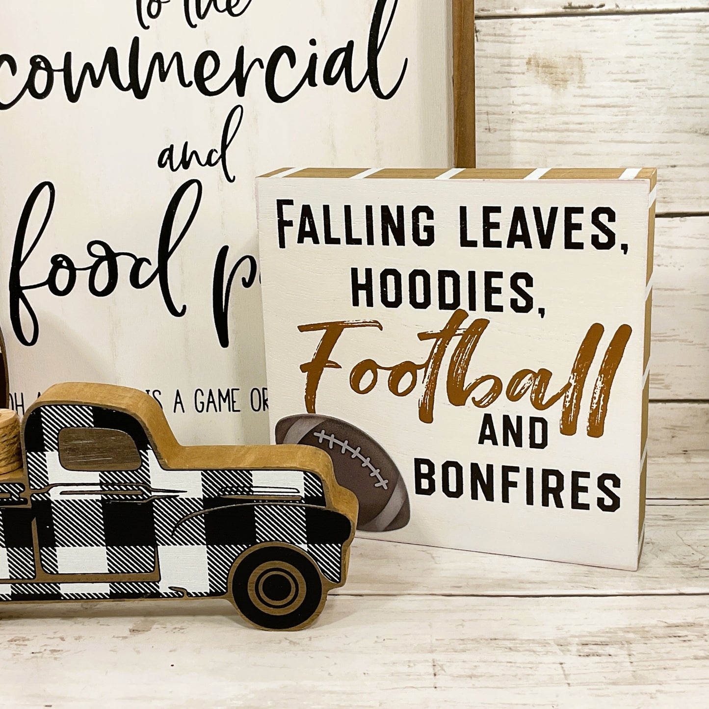 AGD Fall Decor - Truck Football Superbowl Party Theme  Decor 4pc