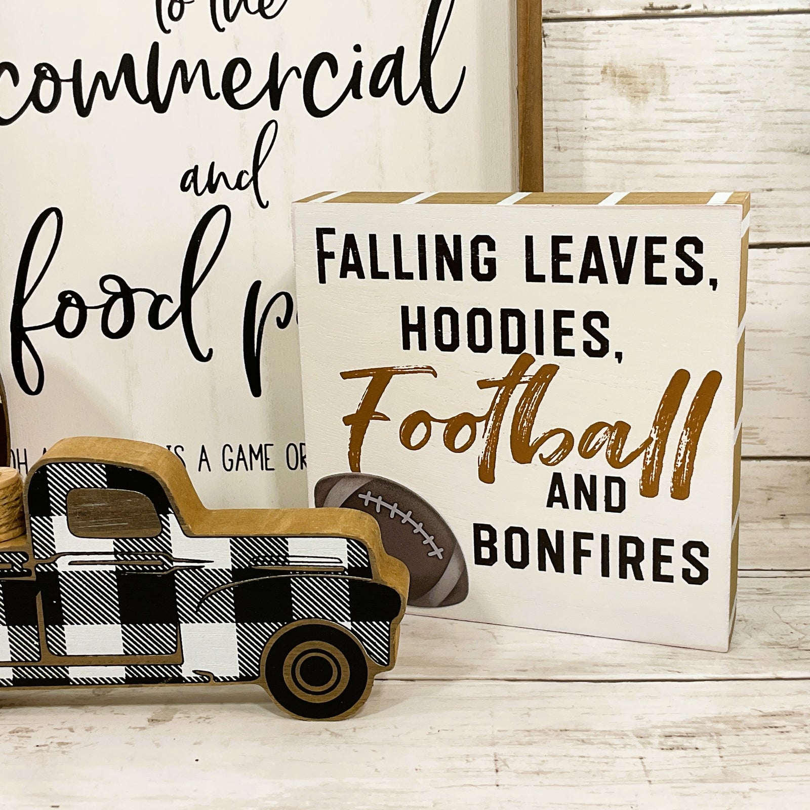 AGD Fall Decor - Truck Football Superbowl Party Theme  Decor 4pc