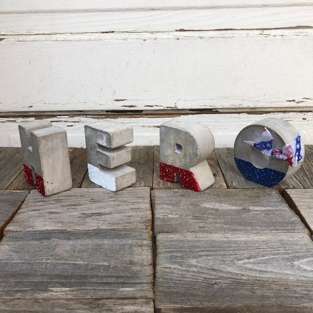 AG Designs Patriotic Decor – Cement Letters Word HERO