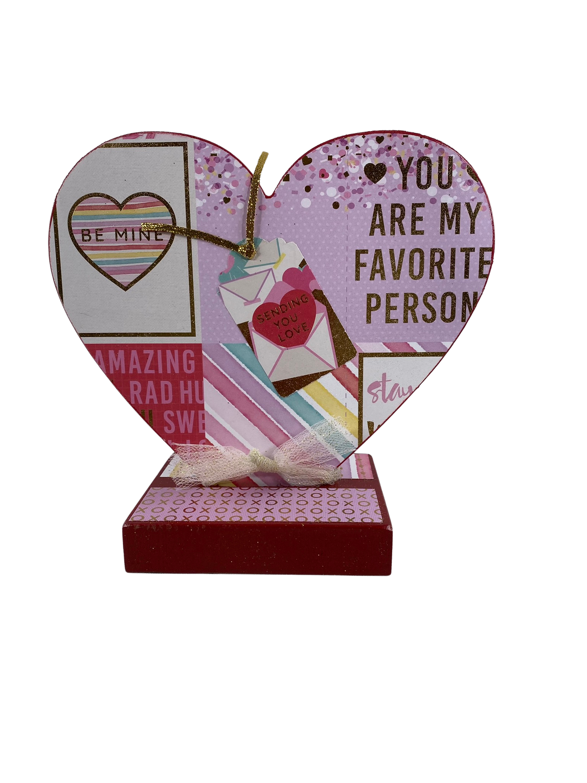 AGD Valentines Decor - Be Mine Double-sideHeart Table Sitter 10inch