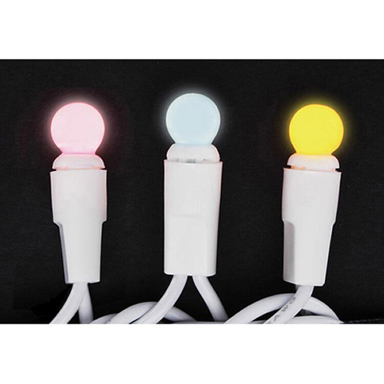 Darice Deco String Lights - Pink Blue Yellow Pastel Globe White Cord 17.5ft