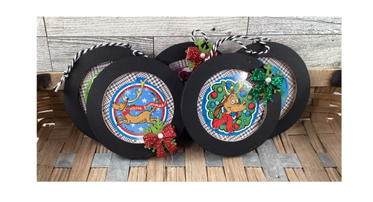 AGD Christmas Decor -  Whimsy Green Monster Ornaments 5pc Set