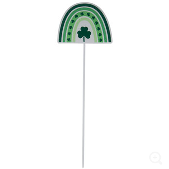 HL Saint Patricks Decor - Rainbow Gnome Shamrock Pot of Gold Picks 3pc Set