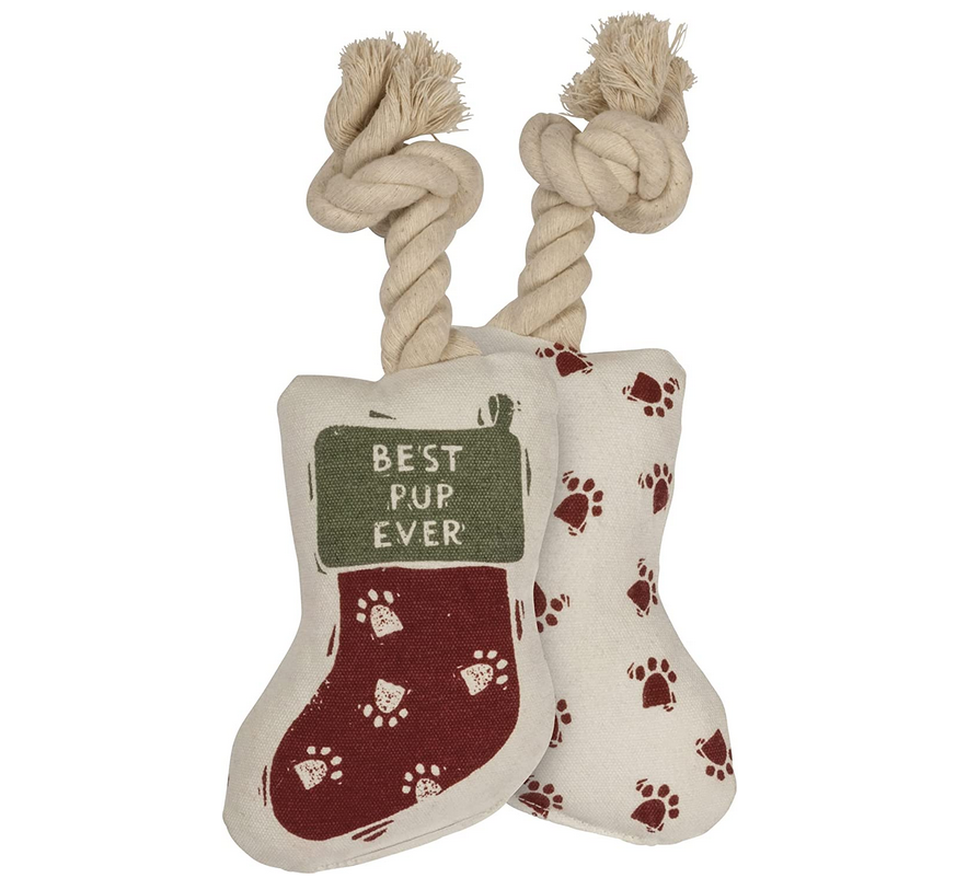 PBK Christmas Decor - Best Pup Ever Dog Stocking Chew Toy