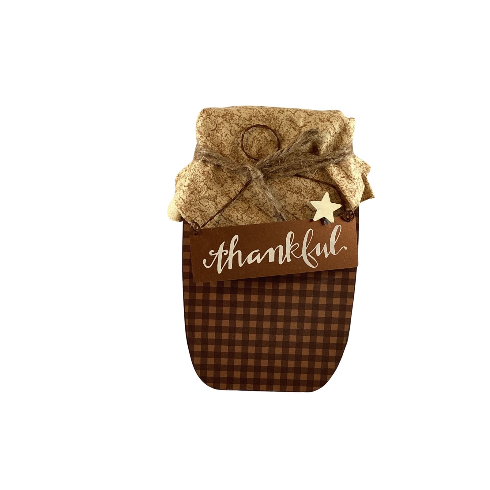 AGD Fall Decor - Autumn Thankful Grateful Wood Mason Jar