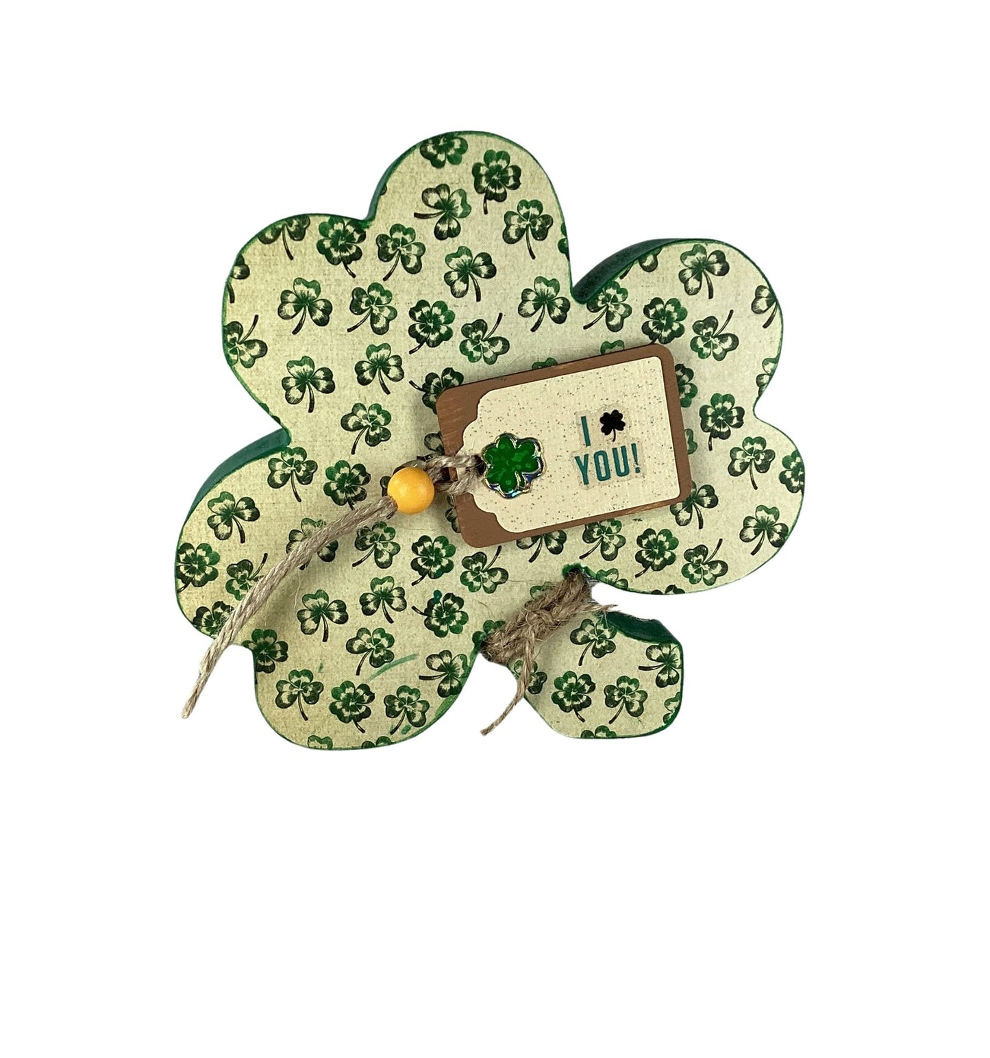 AGD Saint Patrick Decor - Chunky Wood Shamrock Sitter 3pc Set