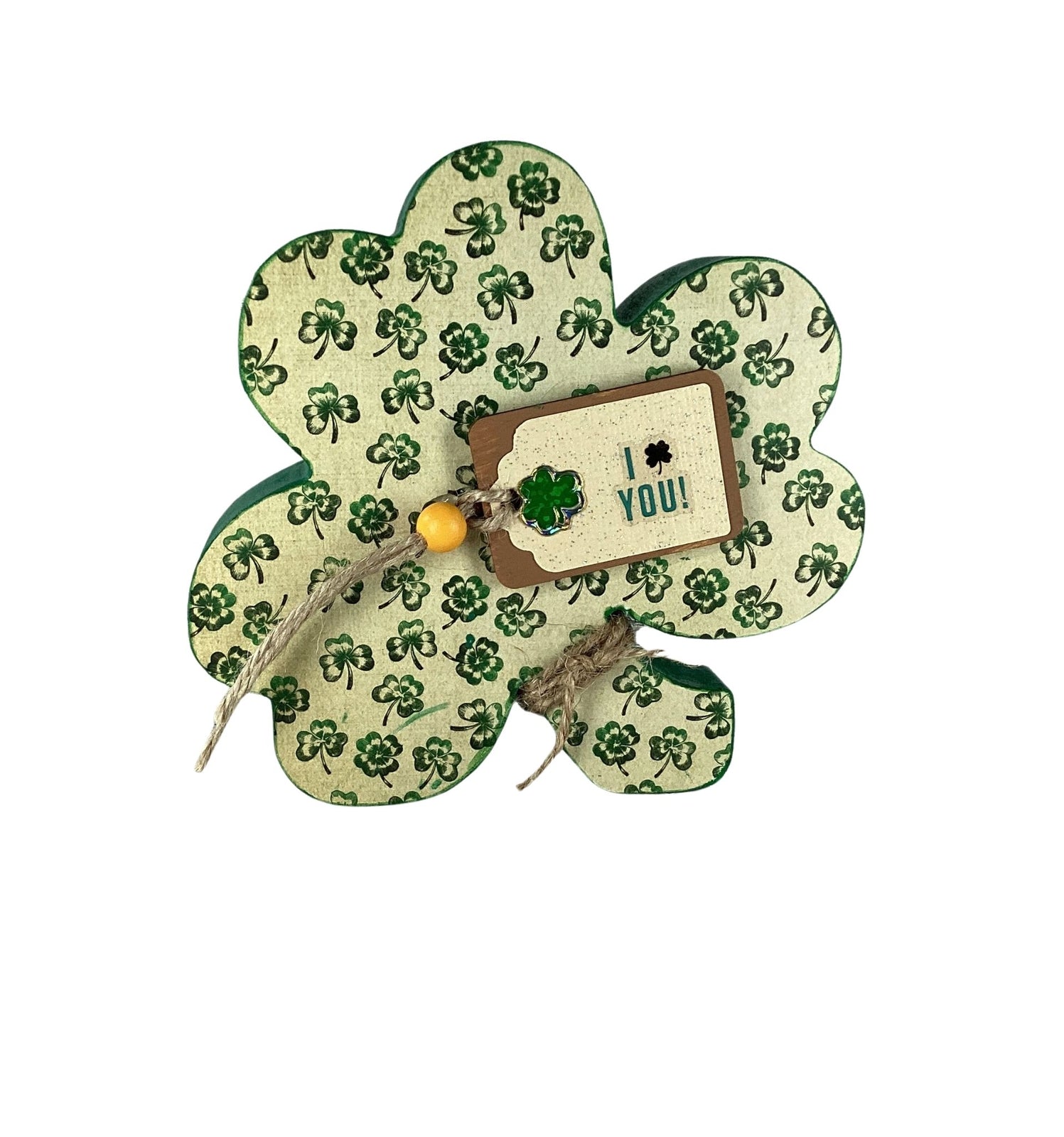 AGD Saint Patrick Decor - Chunky Wood Shamrock Sitter 3pc Set