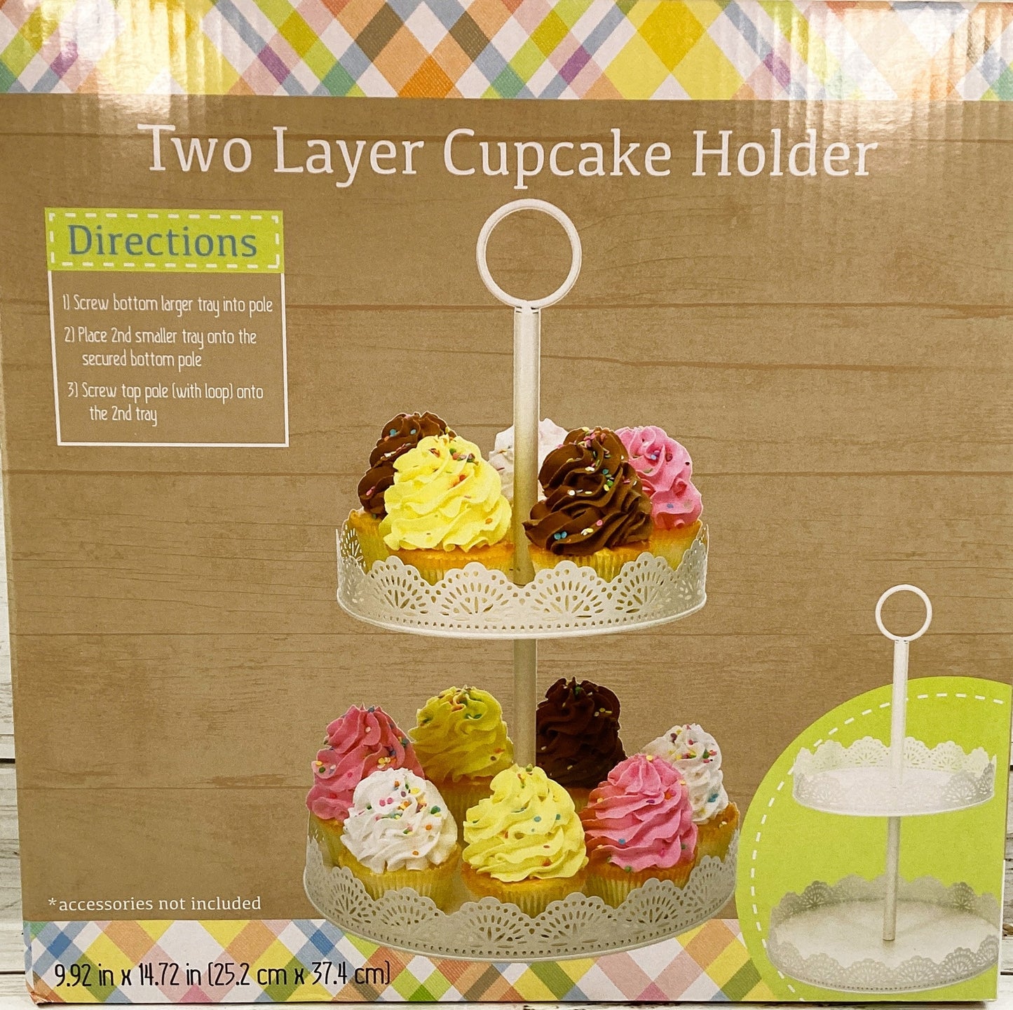 DT Party Supply - Two Layer Metal Cupcake Holder Pastel