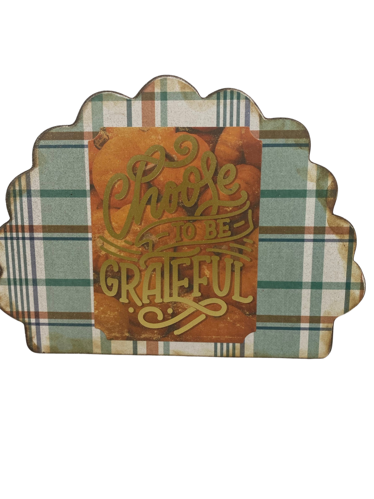 AGD Fall Decor - Reversible Blessed Chunky Wood Turkey Sign
