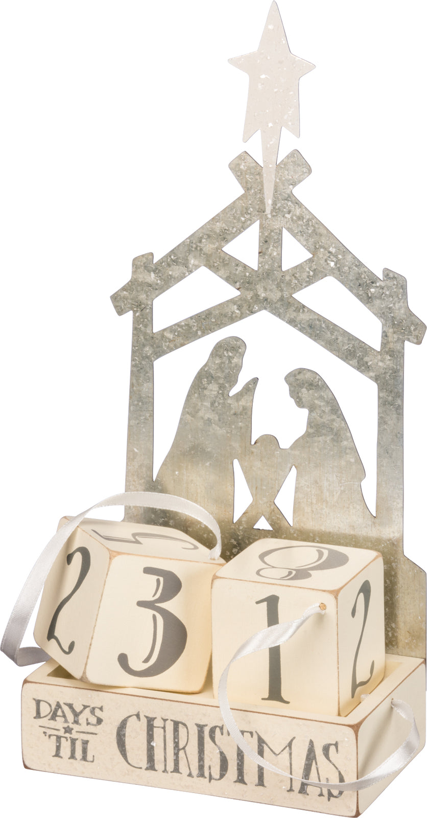 PBK Christmas Decor - Countdown Block Holy Family Nativity