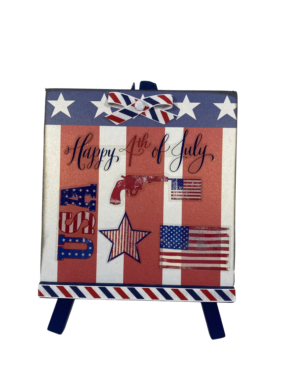 AGD Patriotic Decor - Memorial Veteran July 4th American Easel Sign