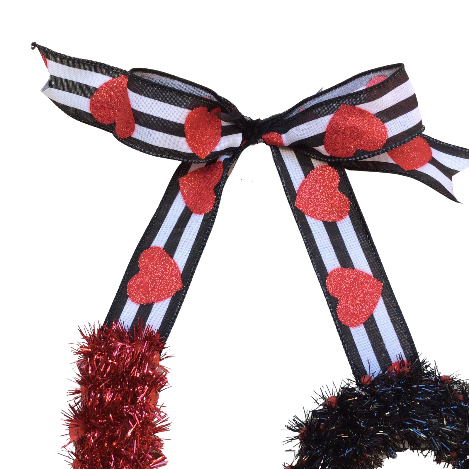 AGD Valentines Decor - Red Black LOVE Kiss Tinsel Door Wall Hanging