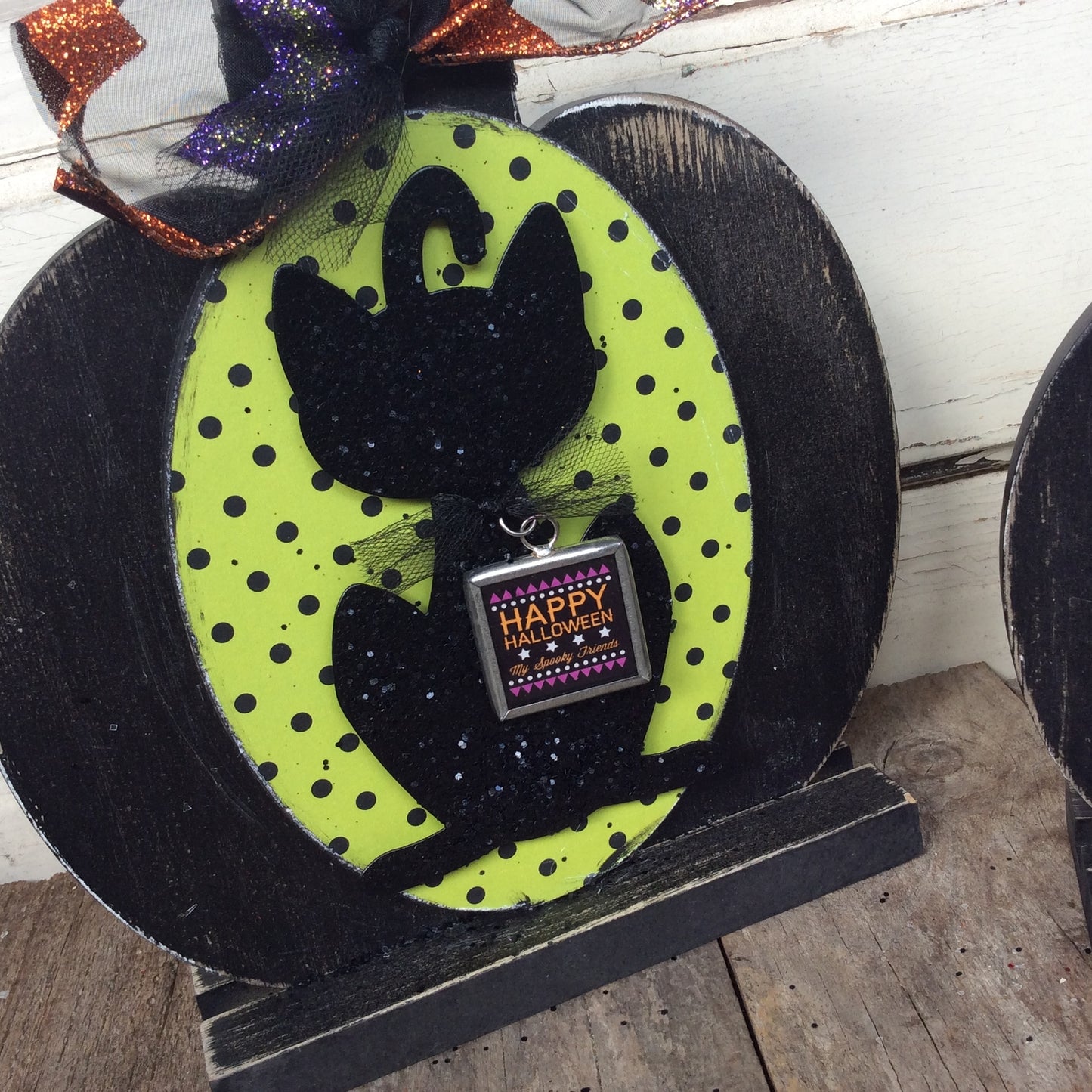 AGD Halloween Decor - Black Cat Candy Corn Pumpkins 2pc Set