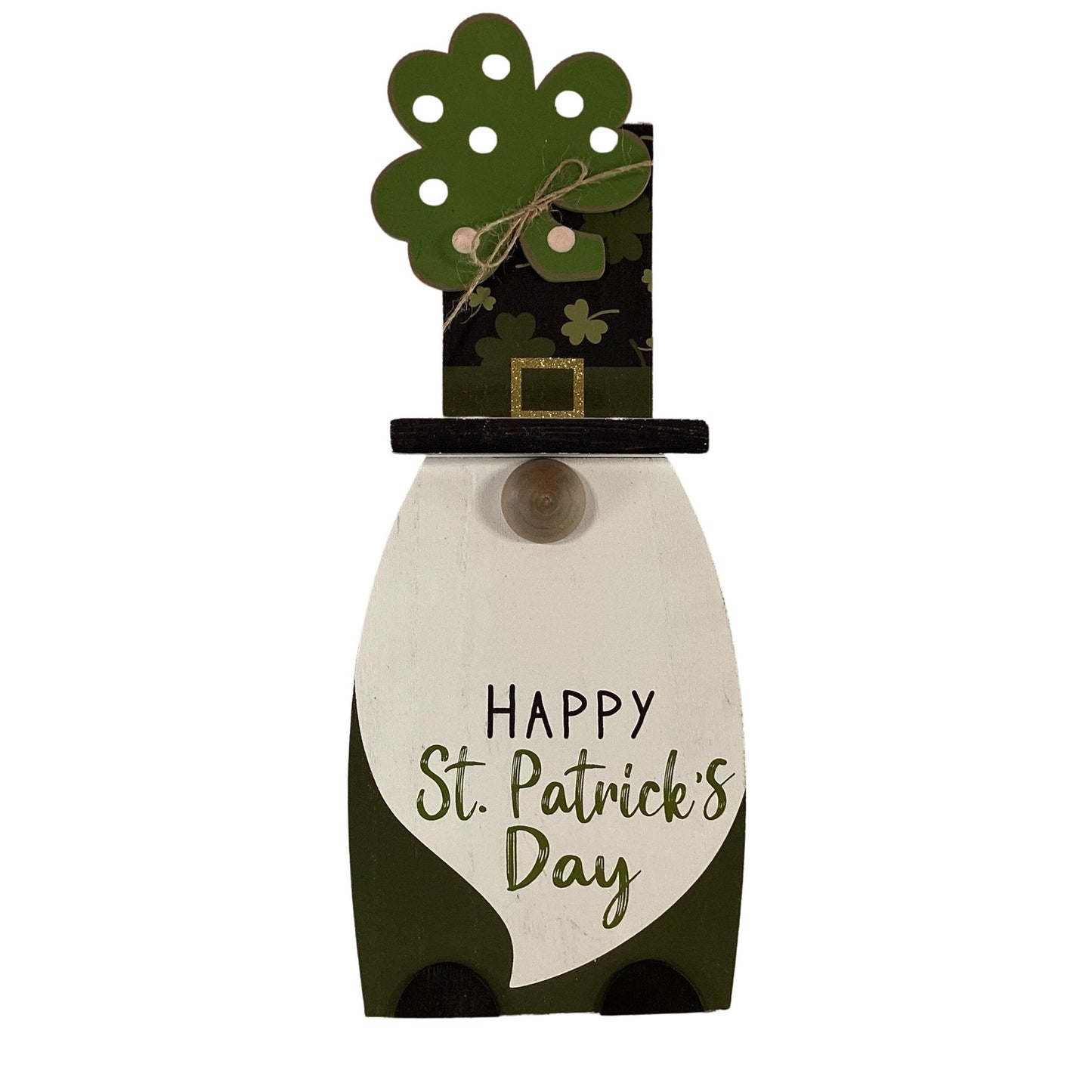 AGD St Patricks Decor - Irish Leprechaun Gnome Easel back Signs 4pc