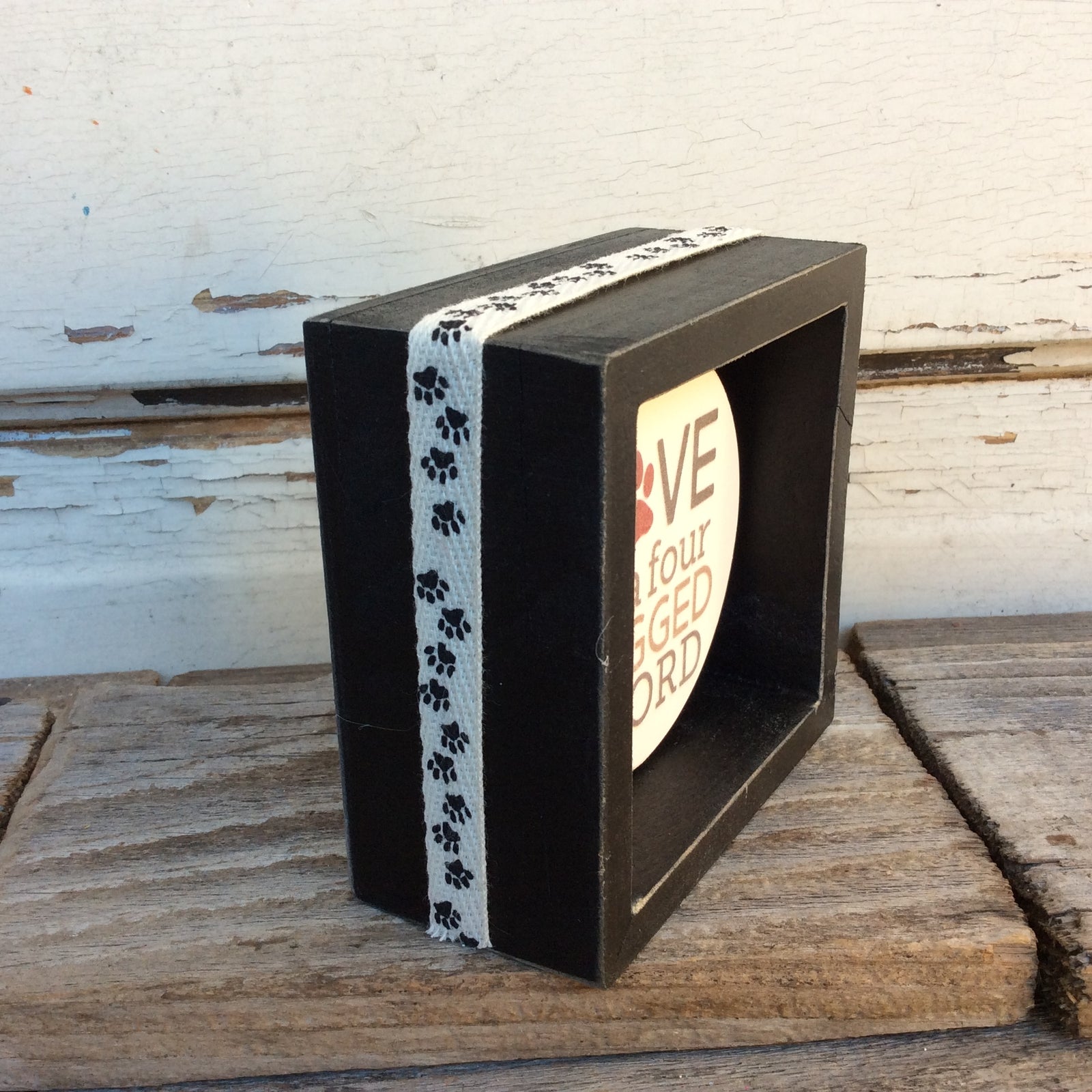 AGD Valentines Decor - Love Four Legged Word Dog Box Sign