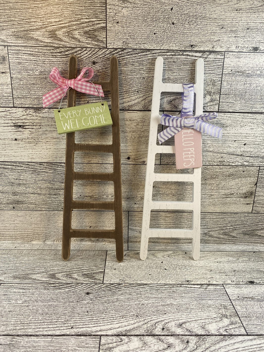 HL Easter Decor - Hello Peeps Welcome Bunny Wood Mini Ladders 2pc