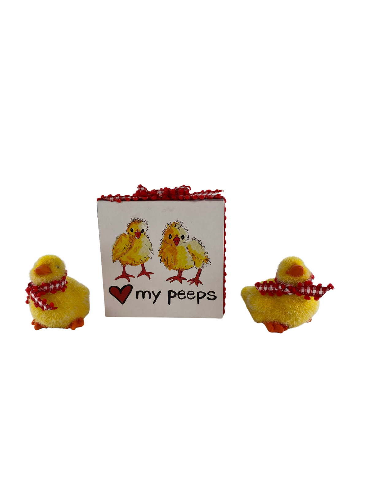 AGD Easter Decor - Heart (Love) My Peeps Chick Block Sign