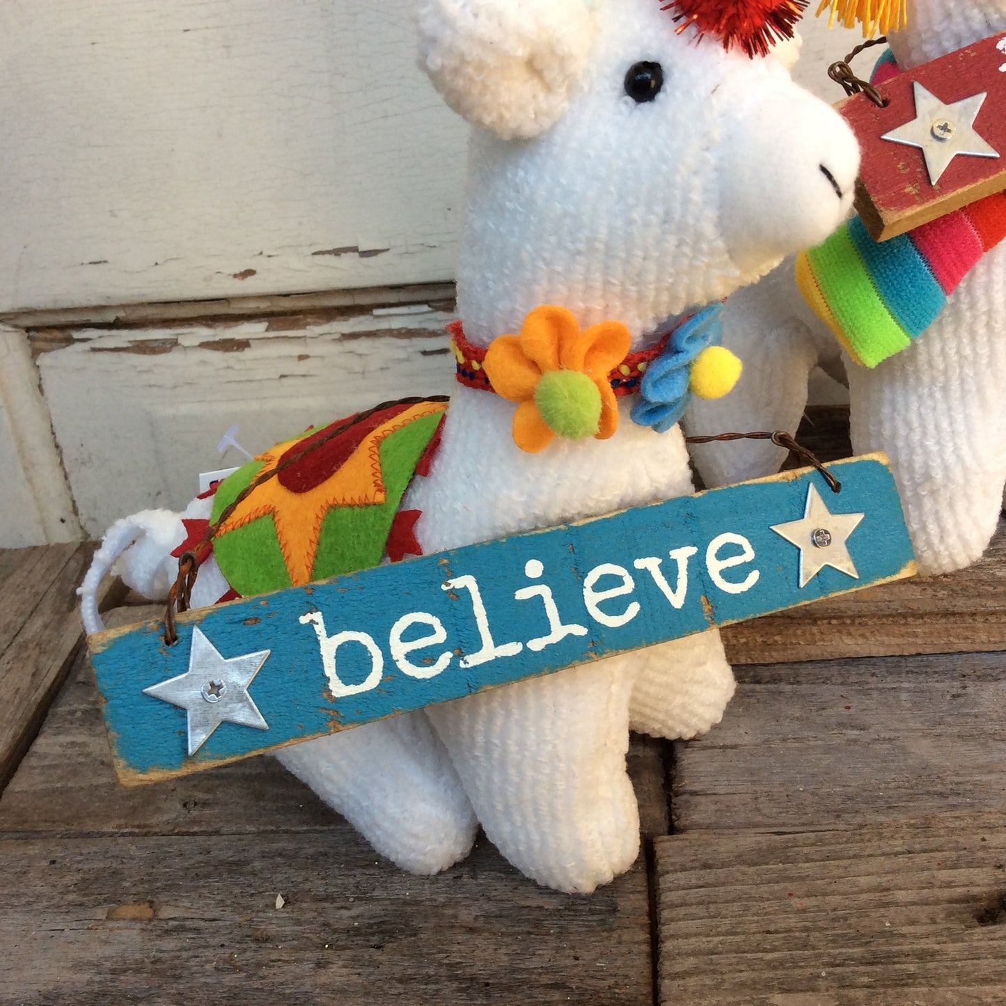 AGD Christmas Decor - Plush Llama Figurines Ornament 3pc Set