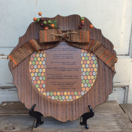 AGD Fall Decor - Autumn Poem Decorative Plate