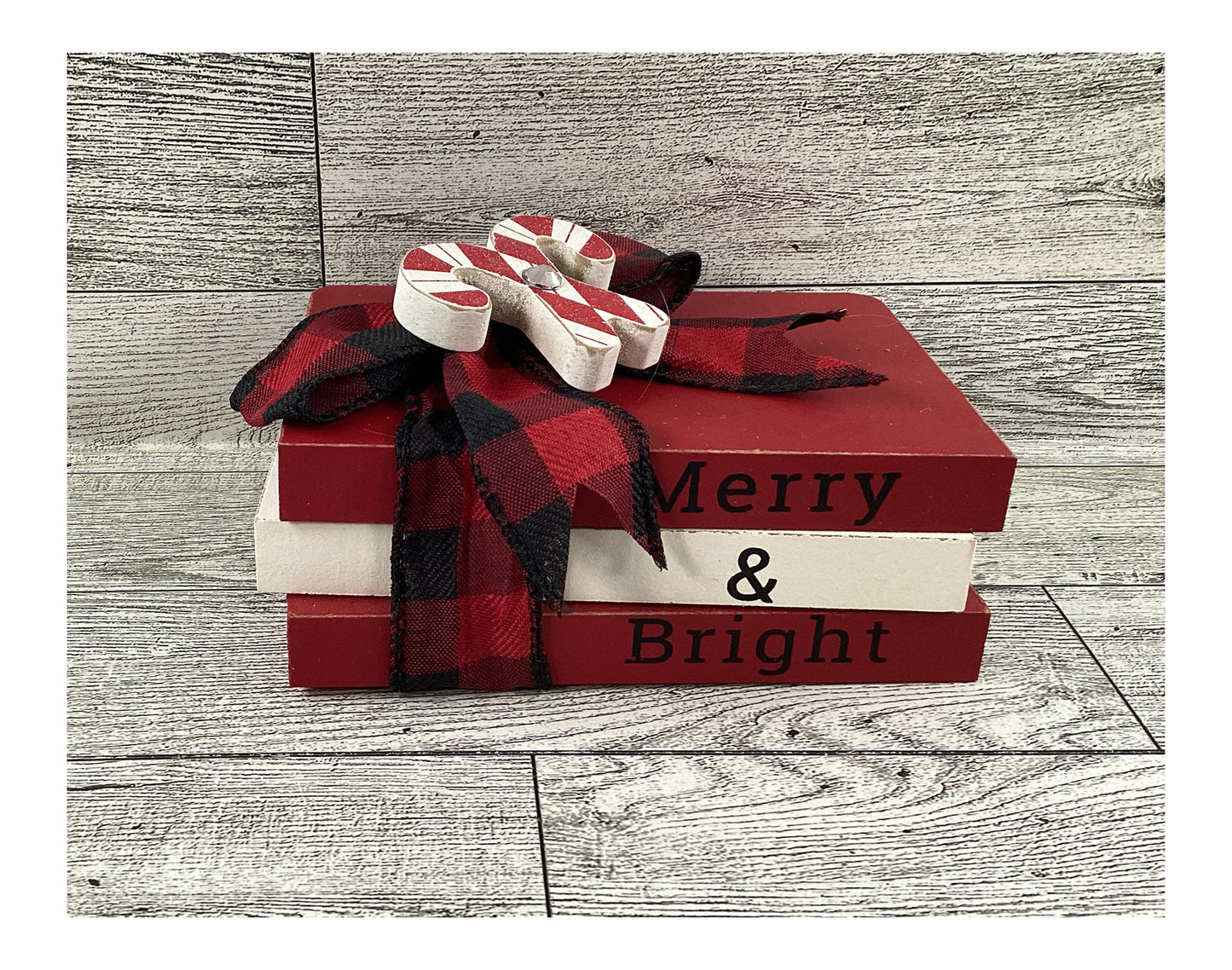 AGD Christmas Decor - Merry Bright Candy Cane Tier Tray Display 4pc Set