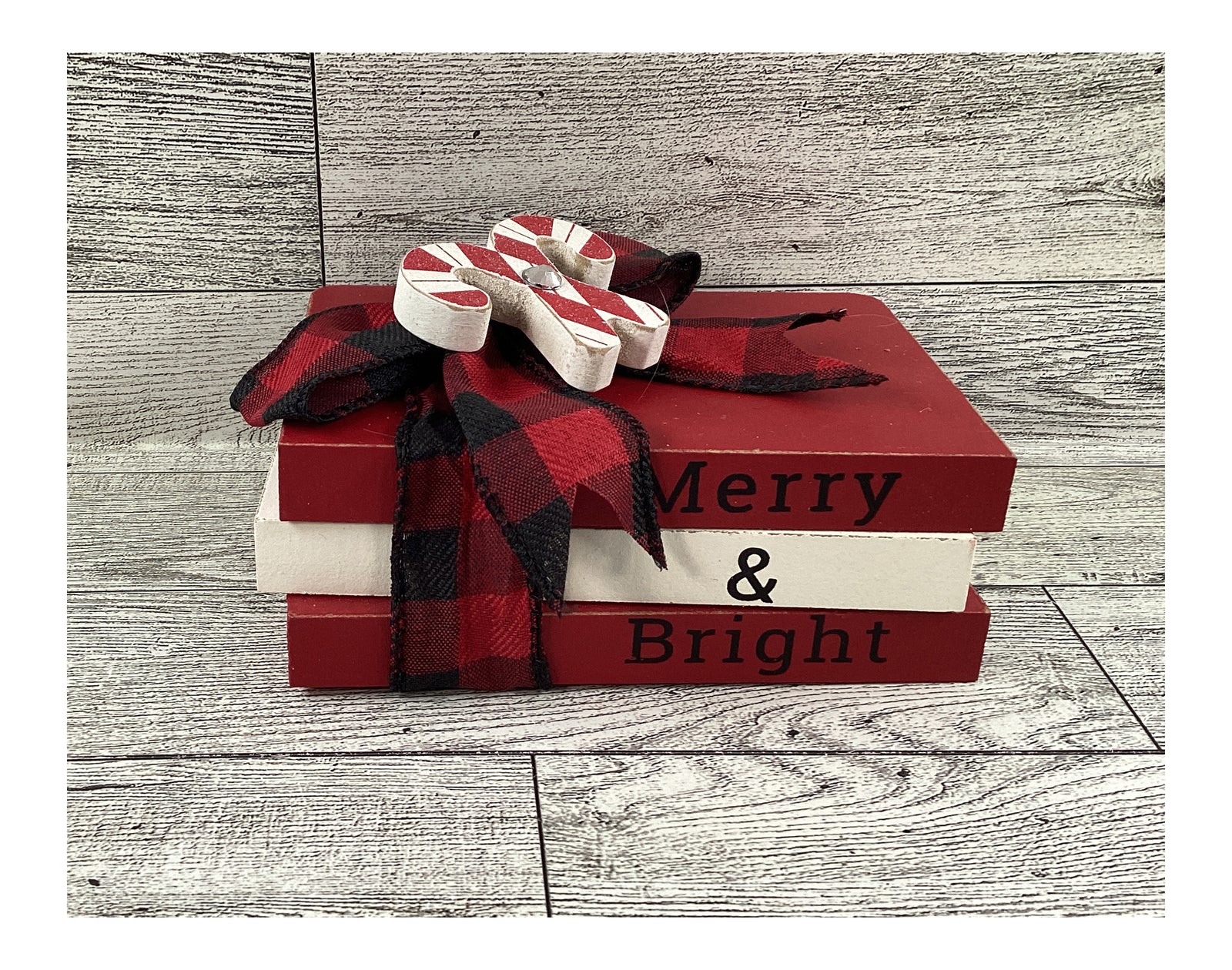 AGD Christmas Decor - Merry Bright Candy Cane Tier Tray Display 4pc Set