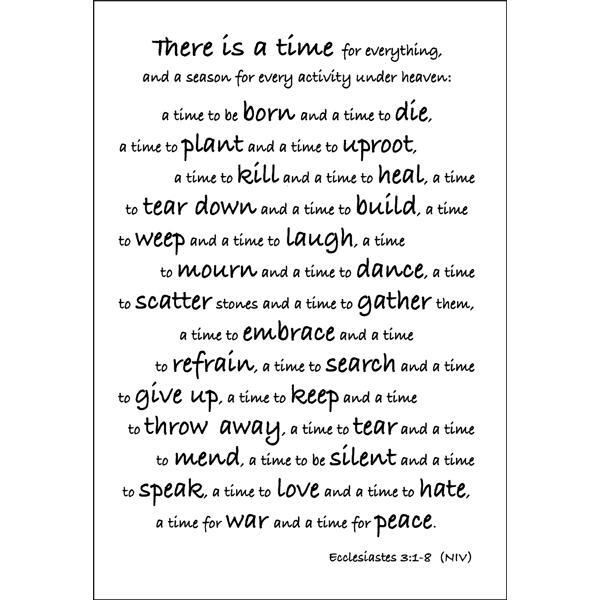 ITT Craft Supply - Ecclesiastes Time Bible Verse Scripture Sticker Sheet