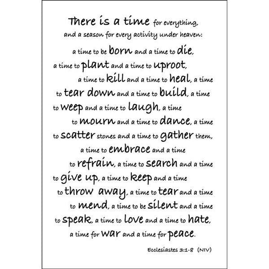 ITT Craft Supply - Ecclesiastes Time Bible Verse Scripture Sticker Sheet