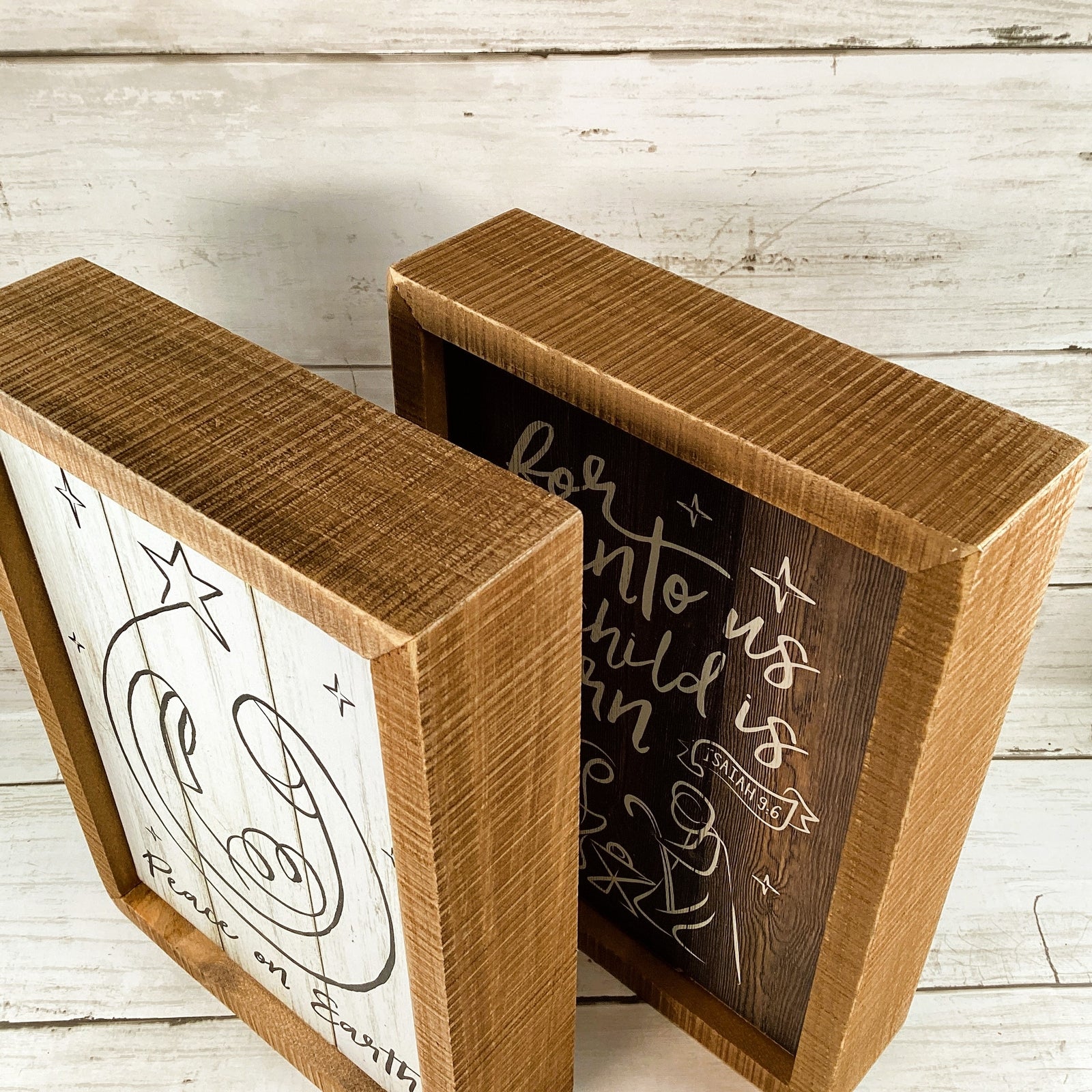 AGD Christmas Decor - Nativity Holy Family Manger Inset Box Signs