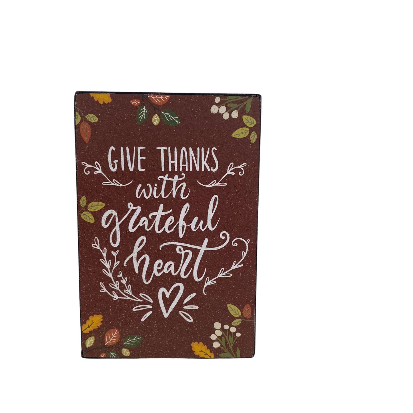 AGD Fall Decor - Grateful Heart Kind Grateful Reversible Wood Box Sign