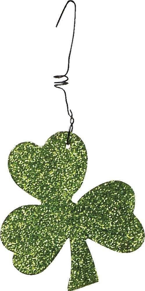 PBK St Patricks Decor - Small Glitter Shamrock Ornaments 6pc Set